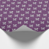 フルーアのde銀製のlys Floralの王室のな紫色Giftwrap ラッピングペーパー (角)