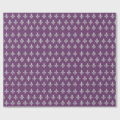 フルーアのde銀製のlys Floralの王室のな紫色Giftwrap ラッピングペーパー (フラット)