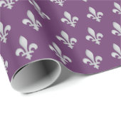 フルーアのde銀製のlys Floralの王室のな紫色Giftwrap ラッピングペーパー (ロールコーナー)