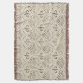 フルーアエレガント·デ·リス·パターン-パステル·金ゴールド スローブランケット (正面縦)