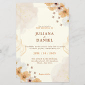 フルーアクリームフローラ結婚式招待状と詳細 (正面/裏面)