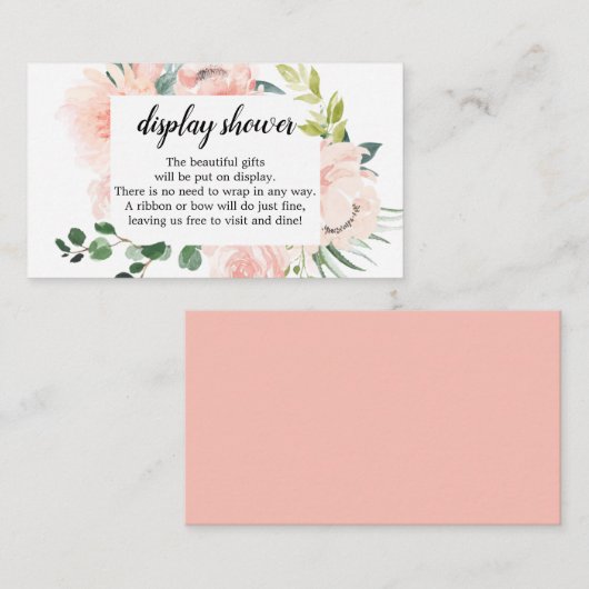 フルーアジョリーフローラディスプレイシャワーベビシャワーカード エンクロージャーカード (正面/裏面)