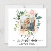 フルーアジョリーフローラ結婚式の日付磁石を保存 マグネット招待状 (正面)