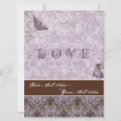 フルーアディライスダマスク – パープル結婚式招待状 招待状 (正面)