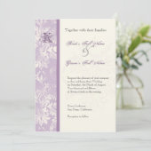 フルーアディライスダマスク – 薄紫結婚式招待状 招待状 (スタンド正面)