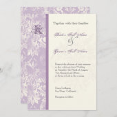 フルーアディライスダマスク – 薄紫結婚式招待状 招待状 (正面/裏面)