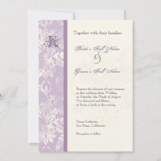 フルーアディライスダマスク – 薄紫結婚式招待状 招待状