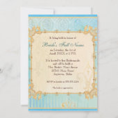 フルーアディリスダマスク2ブルー結婚式招待状 招待状 (裏面)