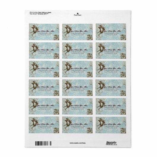 フルーアディリーズダマスクウェディングメーリングシッピングラベル ラベル (フルシート)