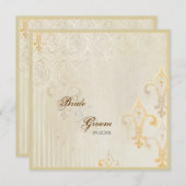 フルーアディリーズダマスク2クリーム結婚式招待状 招待状 (正面/裏面)
