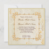 フルーアディリーズダマスク2クリーム結婚式招待状 招待状 (裏面)