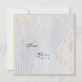 フルーアディリーズダマスク2グレー結婚式招待状 招待状 (正面)