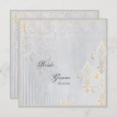 フルーアディリーズダマスク2グレー結婚式招待状 招待状 (正面/裏面)