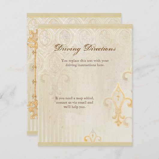 フルーアディリーズダマスク2 – ホテルの宿泊マップ エンクロージャーカード (正面/裏面)