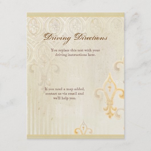 フルーアディリーズダマスク2 – ホテルの宿泊マップ エンクロージャーカード (正面)