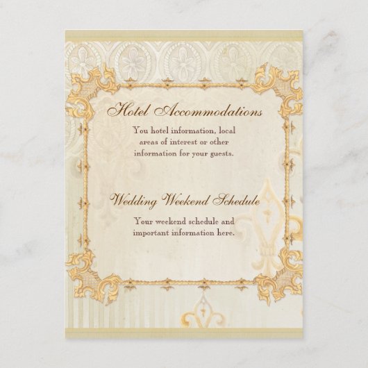 フルーアディリーズダマスク2 – ホテルの宿泊マップ エンクロージャーカード (裏面)