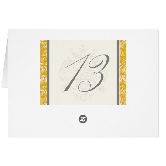 フルーアディリーズダマスマスタードテーブル番号13カード (裏面横)