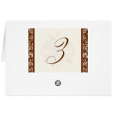 フルーアディLysダマスク – ブラウン3テーブル番号カード (裏面横)