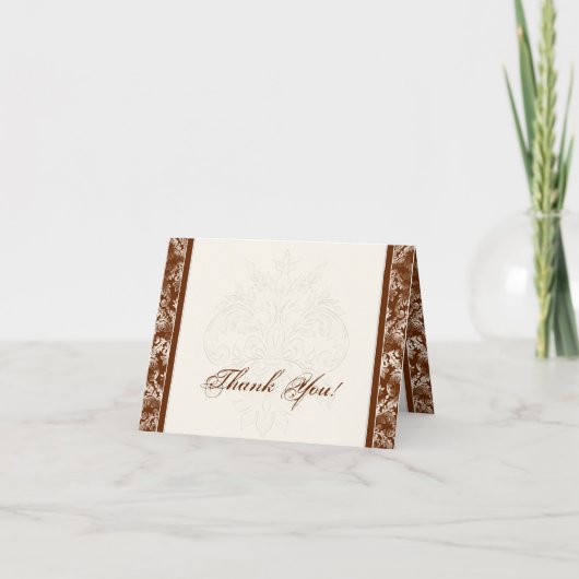 フルーアディLys Damask – ブラウンありがとうお気に入りカード サンキューカード (正面)