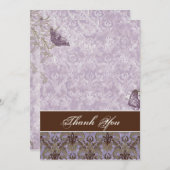 フルーアディLys Damask - 結婚's Thank You Notes 招待状 (正面/裏面)