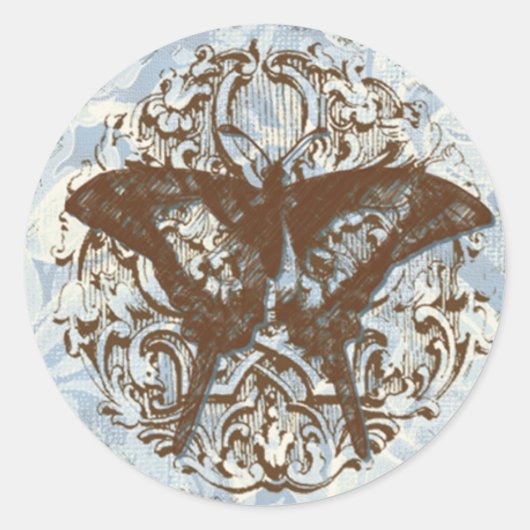 フルーアディLys Damask vs2 – のシ結婚ステッカーシール ラウンドシール (正面)