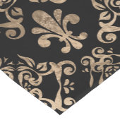 フルーアデリスのパターン金ゴールドを黒で表示 ショートテーブルランナー (コーナー)