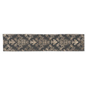 フルーアデリスのパターン金ゴールドを黒で表示 ショートテーブルランナー (横)