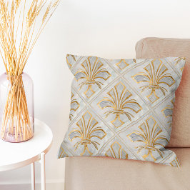 フルーアデリスアールデコ – 真珠と金ゴールド クッション