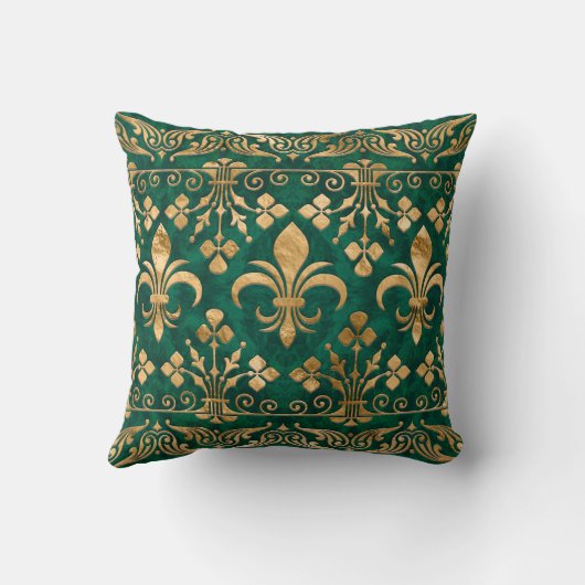 フルーアデリスオーナメントエメラルドグリーン クッション (裏面)