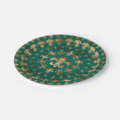 フルーアデリスオーナメントエメラルドグリーン ペーパープレート (アングル)