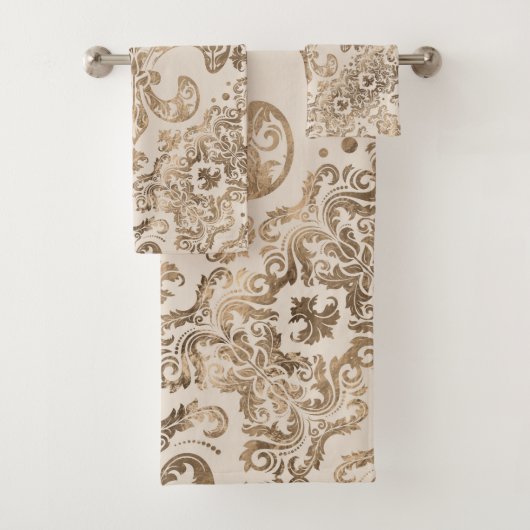 フルーアデリスオーナメントパステル金ゴールド バスタオルセット (インサイチュ)