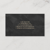 フルーアデリスオーナメントブラックマーブルアンド金ゴールド 名刺 (裏面)