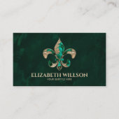 フルーアデリスオーナメントマラカイトと金ゴールド 名刺 (正面)