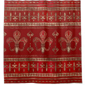 フルーアデリスオーナメントラグジュアリーレッド シャワーカーテン (正面)