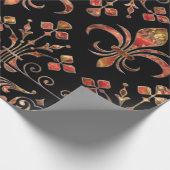フルーアデリスオーナメントレッド大理石 ラッピングペーパー (角)