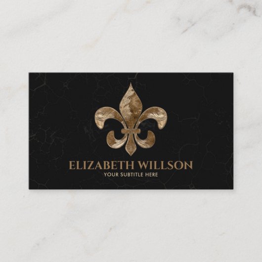 フルーアデリスオーナメントヴィンテージ金ゴールド 名刺 (正面)