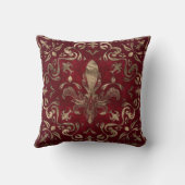 フルーアデリスオーナメント赤と金ゴールド クッション (裏面)