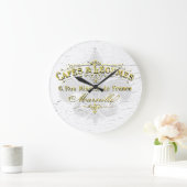 フルーアデリスカフェ風化絵を描 ラージ壁時計 (ホーム)