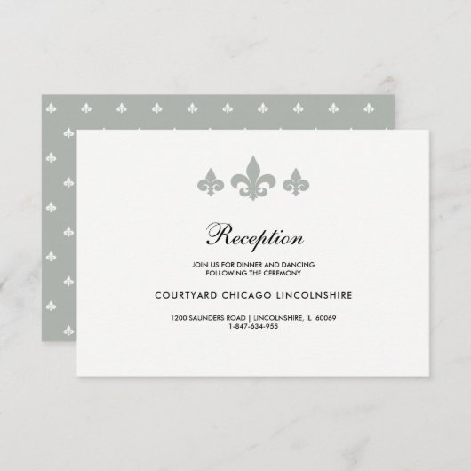 フルーアデリスグレーホワイト披露宴カード 招待状 (正面/裏面)