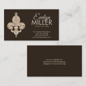 フルーアデリスパールアンド金ゴールドオーナメント 名刺 (正面/裏面)