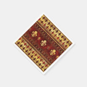 フルーアデリスレッドマーブルアンド金ゴールド スタンダードカクテルナプキン (角)