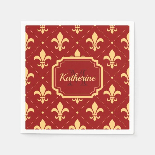 フルーアデリス模様 スタンダードカクテルナプキン (正面)