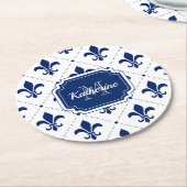 フルーアデリス模様 ラウンドペーパーコースター (アングル)