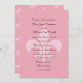 フルーアデリス結婚式招待状インピンクかわいらしス 招待状 (正面/裏面)