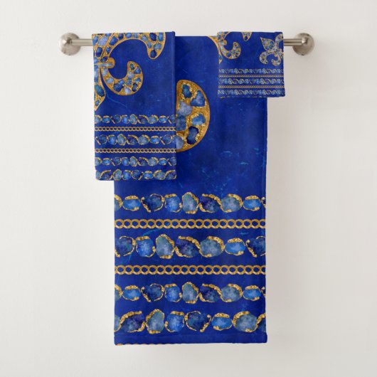 フルーアデリス・サファイアと金ゴールド バスタオルセット (インサイチュ)