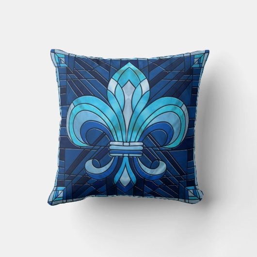 フルーアデリス – ステンドグラスのモザイクアート クッション (裏面)