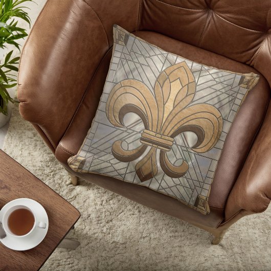 フルーアデリス – ステンドグラスのモザイクアート クッション