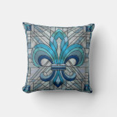 フルーアデリス – ステンドグラスのモザイクアート クッション (正面)