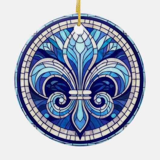 フルーアデリス – ステンドグラスのモザイクアート セラミックオーナメント (裏面)