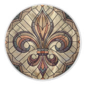 フルーアデリス – ステンドグラスのモザイクアート セラミックノブ (正面)